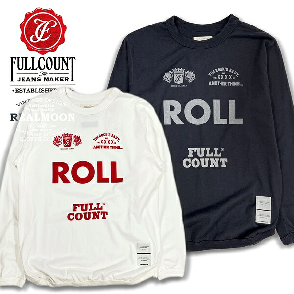 FULL COUNT &times; ROLL ロンTee No.FCC-RL005 "フラットシーム・ヘビーウエイト・ ロングスリーブＴシャツ2" フルカウント ロール コラボ アメカジ 長袖 Tシャツ メンズファッション｜リアルムーン　店