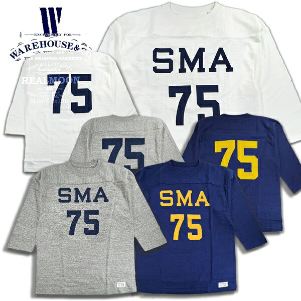 楽天市場】WAREHOUSE (ウエアハウス) : Lot 4063 7分袖フットボールT