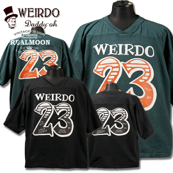 WEIRDO フットボールTEE No.WRD6122 "HEY HEY 23" ウィアード グラッドハンド GLADHAND 半袖 Tシャツ メッシュT メンズファッション アメカジ｜リアルムーン　店