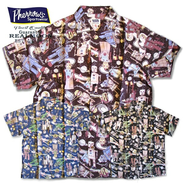 フェローズ PHERROW'S コットン ハワイアンシャツ インディゴドット柄プリント アロハシャツ 23S-PIS1 楽天市場】フェローズ PHERROW'S コットン ハワイアンシャツ