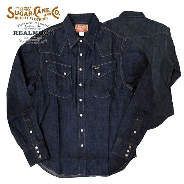 SUGAR CANE シュガーケーンブルーデニム ウエスタンティーシャツ SC28190