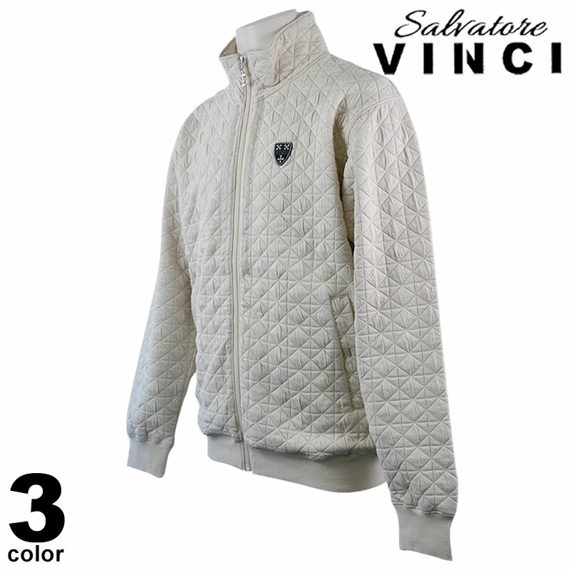 VINCI ヴィンチ ブルゾンパーカー メンズ 2023秋冬 ジップアップ キルト調 ワッペン ロゴ 35-6502-29