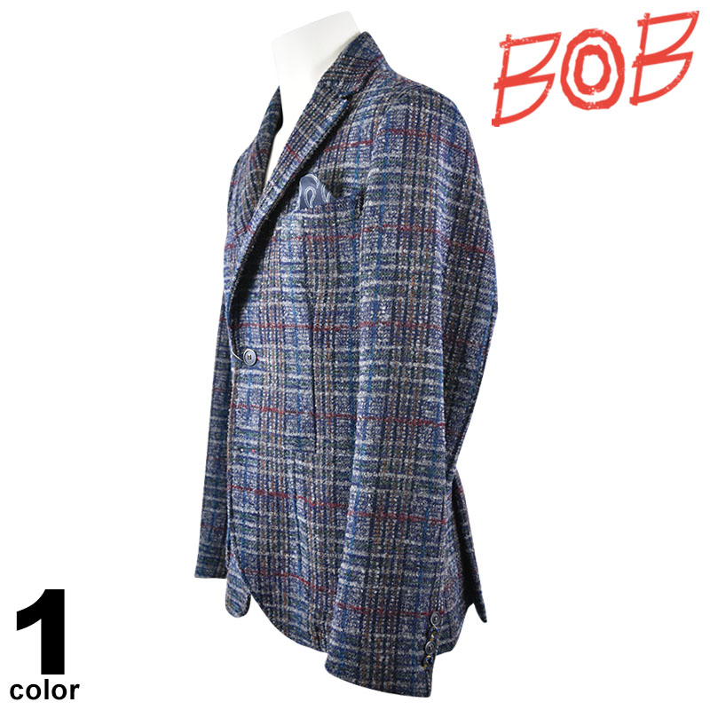 ★イタリア製 Lサイズ★ BOB テーラードジャケット アンコン チェック ☆イタリア製 Lサイズ☆ BOB テーラードジャケット アンコン