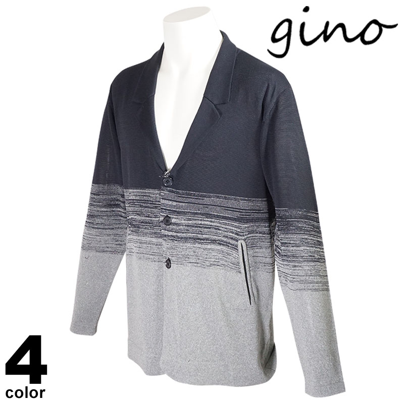 セール 30%OFF gino ジーノ テーラージャケット メンズ 春夏 ニット ゴルフ 会食 ロゴ 31-4104-02