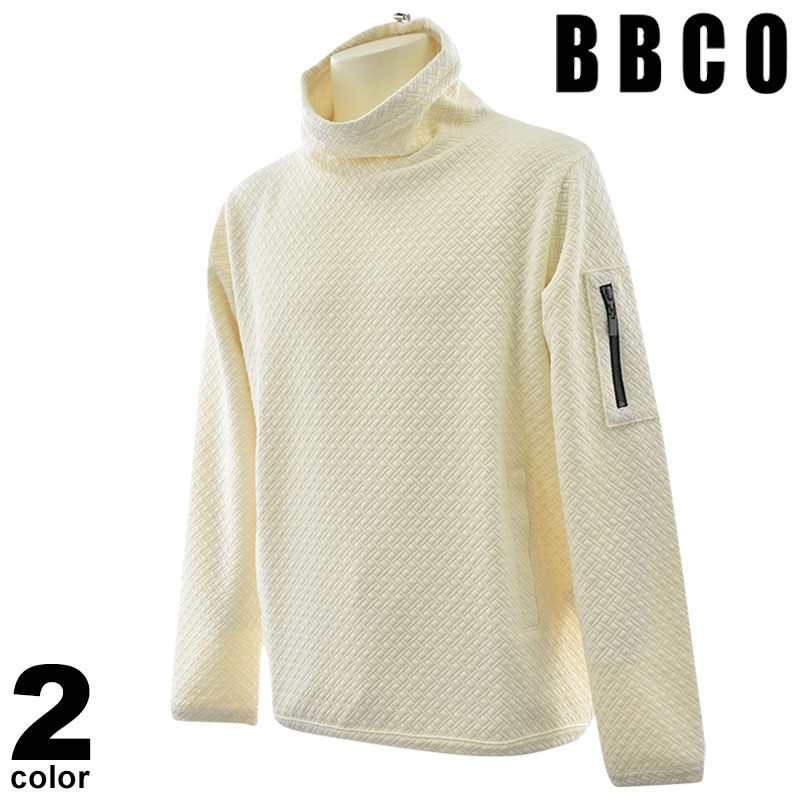セール 30%OFF BBCO ビビコ 長袖 カットソー メンズ 秋冬 日本製 タートルネック ロゴ 45-1507-01