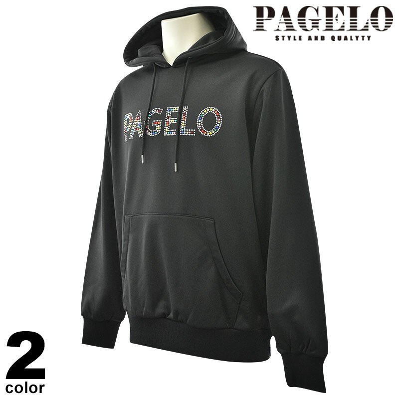 PAGELO パジェロ パーカー メンズ 2024秋冬 ラインストーン フ―ディー ロゴ 45-6580-07