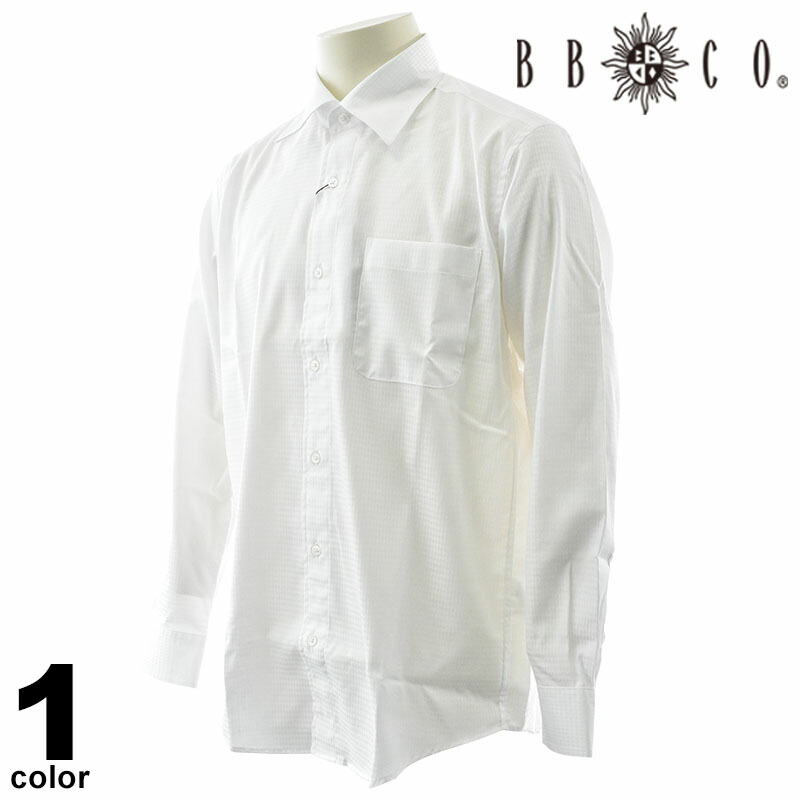 セール 30%OFF BBCO ビビコ 長袖 カジュアルシャツ メンズ 2024秋冬 フォーマル 日本製 コットン100% ロゴ a0-1005-12