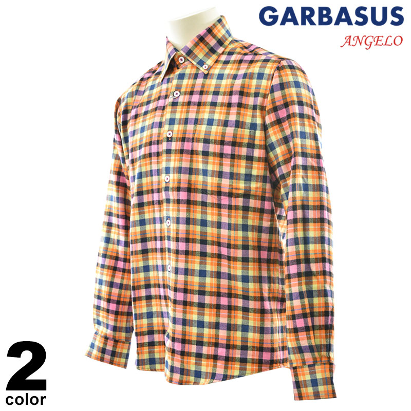 セール 30%OFF ANGELO GARBASUS アンジェロ ガルバス 長袖 カジュアルシャツ メンズ 2024秋冬 日本製 ボタンダウン 45-1104-03