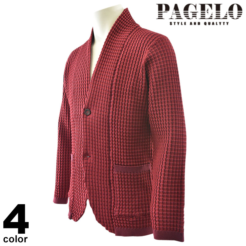 PAGELO パジェロ テーラードジャケット メンズ 2024秋冬 カーディガン風 ４カラー カジュアル ロゴ 45-4101-07t