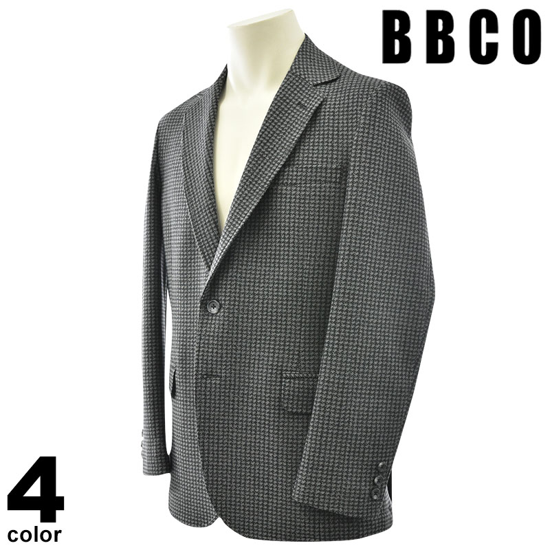 セール 30%OFF BBCO ビビコ テーラードジャケット メンズ 2024秋冬 シングル 日本製 ジャケット ロゴ 45-4102-01