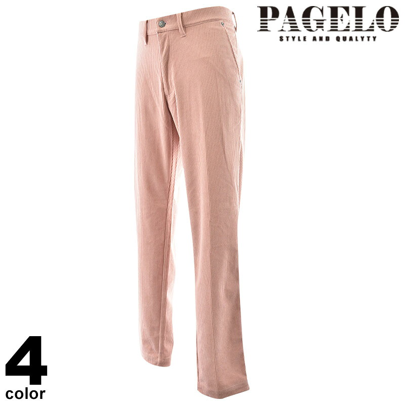 PAGELO パジェロ ロングパンツ メンズ 2024秋冬 ノータック コールテン ポリエステル ロゴ 45-5305-07