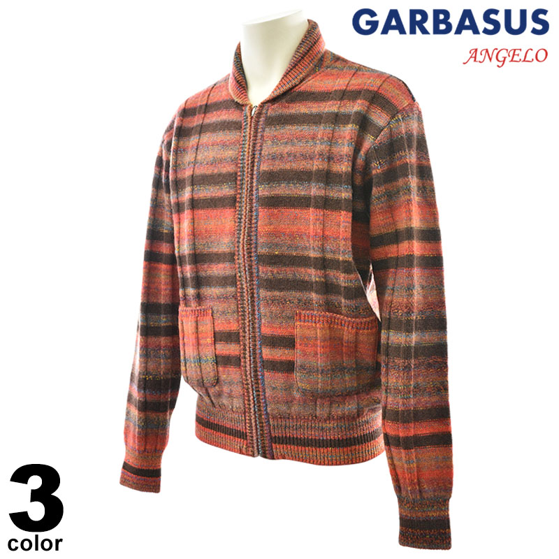 セール 30%OFF ANGELO GARBASUS アンジェロ ガルバス ニット メンズ 2024秋冬 ジップアップ ウール 日本製 ロゴ 45-7701-03