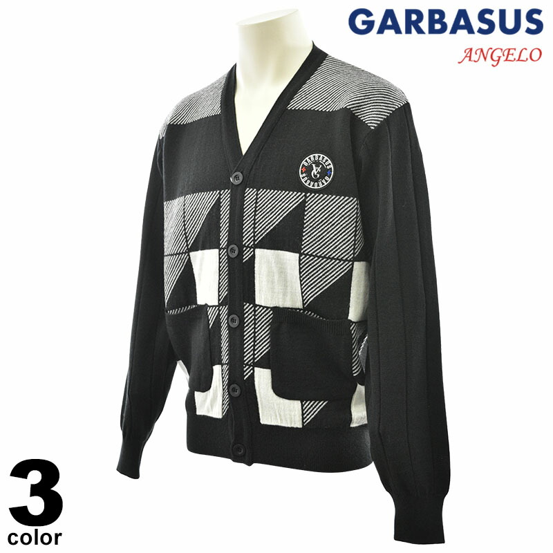 セール 30%OFF ANGELO GARBASUS アンジェロ ガルバス ニットカーディガン メンズ 2024秋冬 ウール 日本製 ロゴ 45-7702-03