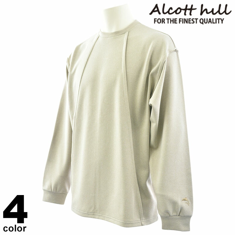 大売り出し 30%OFF ALCOTT HILL アルコットヒル 長袖 カットソー メンズ 春夏 刺しゅう 労働者の一団素っ首 日本製 41-1504-10