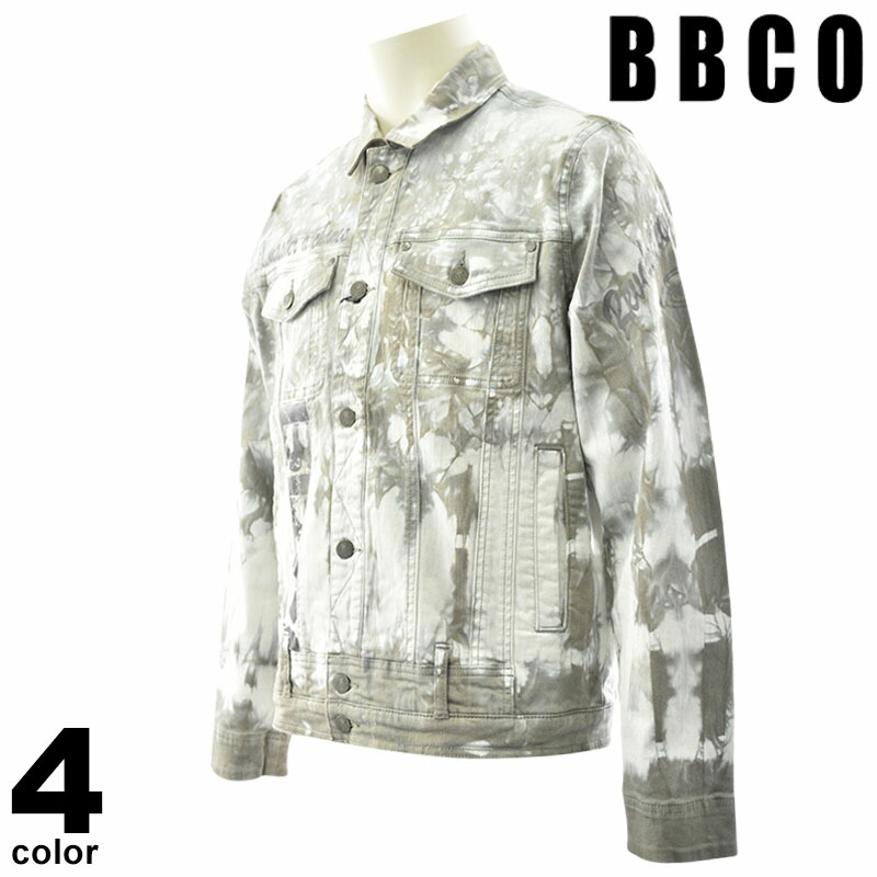 セール 30%OFF BBCO ビビコ デニムジャケット メンズ 春夏 総柄 ブルゾン 綿混 41-3102-01