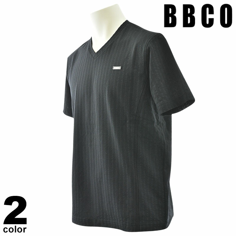 大売り出し 30%OFF BBCO ビビコ 半袖 カットソー メンズ 春夏 ブイ素っ首 綿織物100% 日本製 41-2702-01