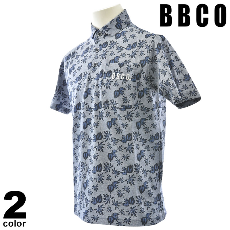 大売り出し 30%OFF BBCO ビビコ 半袖 スポーツシャツ メンズ 春夏 総柄 綿混 日本製 41-2801-01