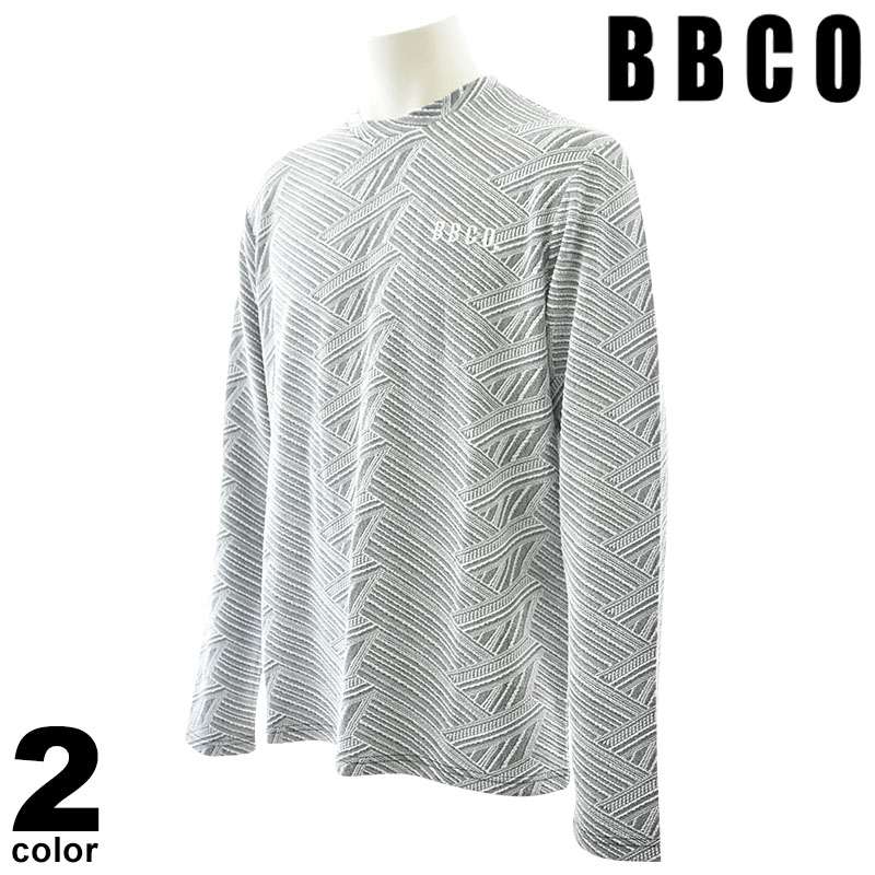 セール 30%OFF BBCO ビビコ 長袖 カットソー メンズ 2025秋冬 クルーネック 丸首 ２color シンプルデザイン ジャガード 着心地軽やか 56-1596-01 12,197円