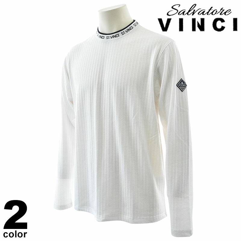 VINCI ヴィンチ 長袖 カットソー メンズ 2025秋冬 クルーネック 2color ワッペン ストライプ 56-1599-29|メンズファッション リアルツリー