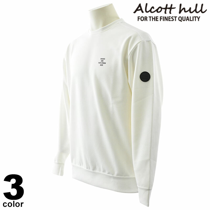 セール 50%OFF ALCOTT HILL アルコットヒル 長袖 カットソー メンズ 2025春夏 丸首 クルーネック オーバーサイズ ロゴ 51-1502-10