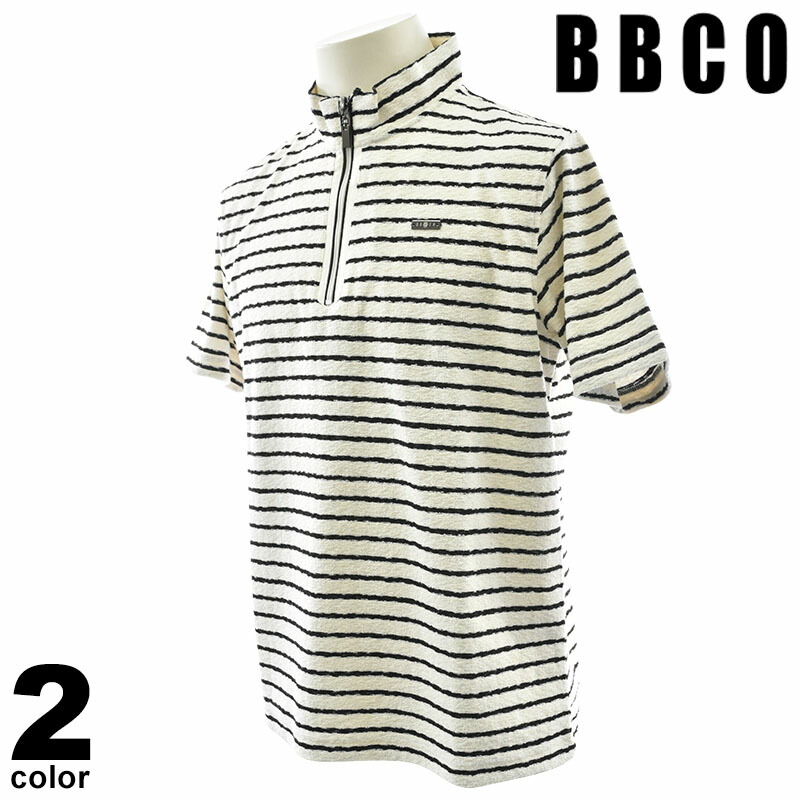 大売り出し 30%OFF BBCO ビビコ 半袖 カットソー メンズ 2025春夏 日本製 ハーフジップ 間借り人 運動競技入り合わせる表現スタイル 吸汗速乾 51-2601-01