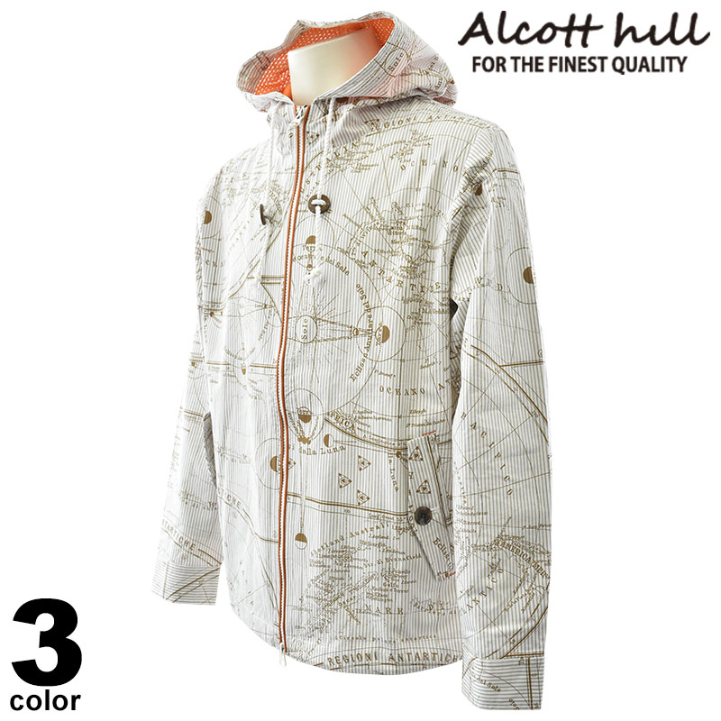 大売り出し 50%OFF ALCOTT HILL アルコットヒル パーカー系上衣 メンズ 2025春夏 通気性・肌ざわり◎ 動きやすく好いたらしいな着心地 51-3104-10