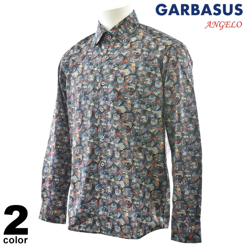 セール 50%OFF ANGELO GARBASUS アンジェロ ガルバス 長袖シャツ メンズ 2025春夏 日本製 総柄 ボタンダウン 綿100%素材 上質カジュアルシャツ 国産デザインシャツ 51-1104-03