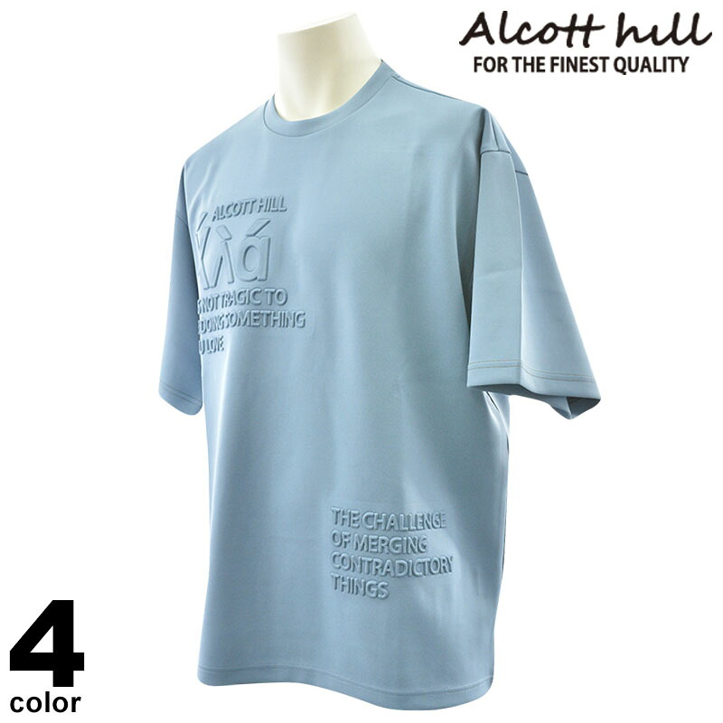 セール 50%OFF ALCOTT HILL アルコットヒル 半袖 Tシャツ メンズ 2025春夏 ビッグシルエット クルーネック カットソー 英字 51-2502-10