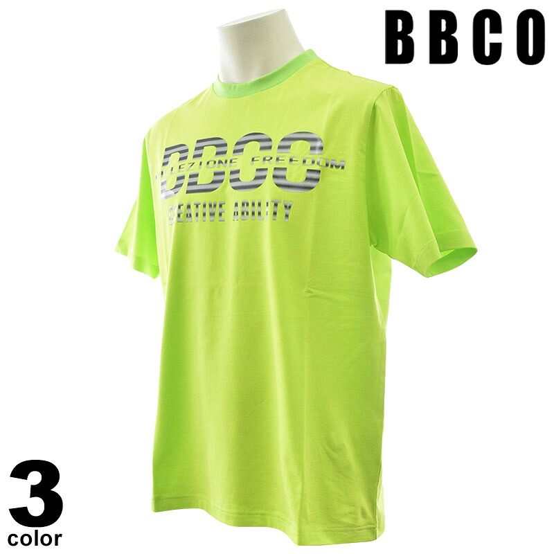 大売り出し 30%OFF BBCO ビビコ カットソー 半袖 メンズ 2025春夏 労働者の一団のど首 丸首 伸ばすこと 綿混素材 刷り上げる BIGロゴタイプ 半袖ティーシャツ トップス 51-2505-01