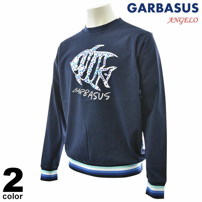 セール 50%OFF ANGELO GARBASUS アンジェロ ガルバス トレーナー メンズ 2025春夏 丸首 綿100％ 魚モチーフ プリント スウェット クルーネック ユニークデザイン カジュアル 51-6501-03
