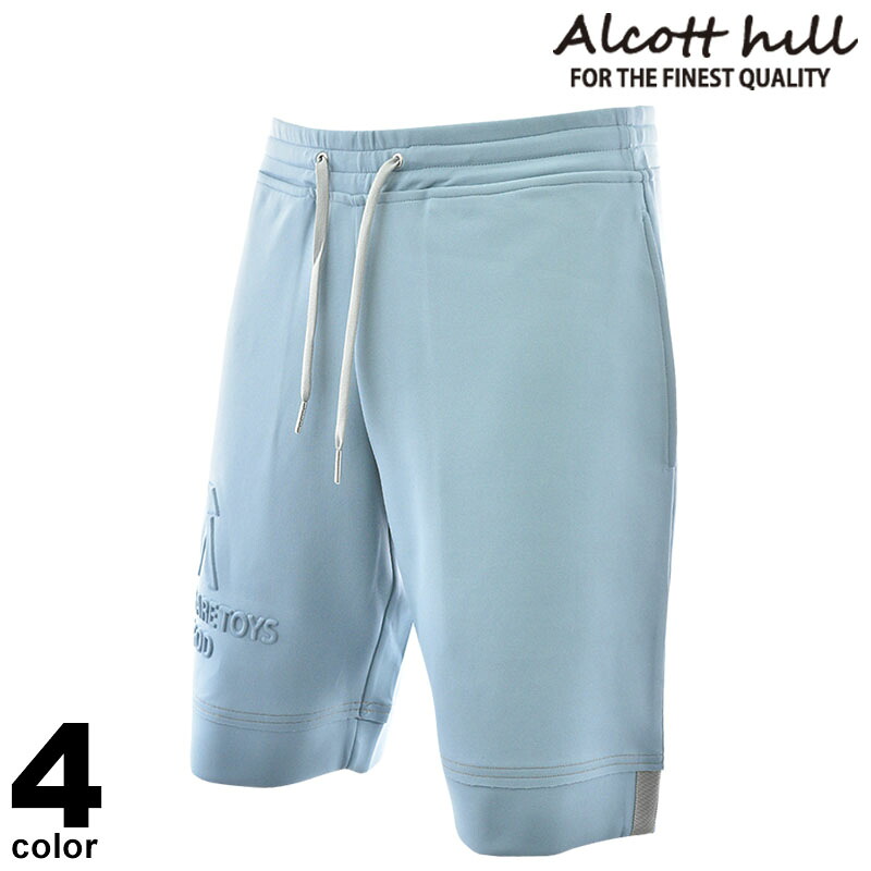 セール 50%OFF ALCOTT HILL アルコットヒル ショートパンツ メンズ 2025春夏 ノータック ウエストゴム 腰ひも付き 51-5502-10