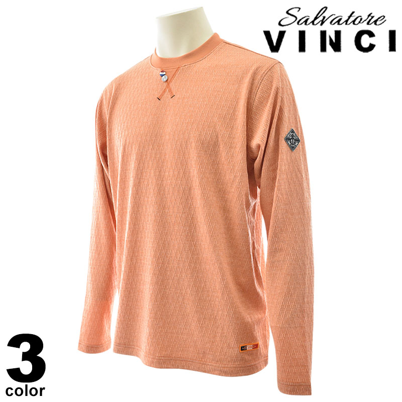 VINCI ヴィンチ 長袖Tシャツ メンズ 2026春夏 ロゴ ホワイト ブラック ピンク 丸首 クルーネック M L LL 62-1599-29｜メンズファッション リアルツリー