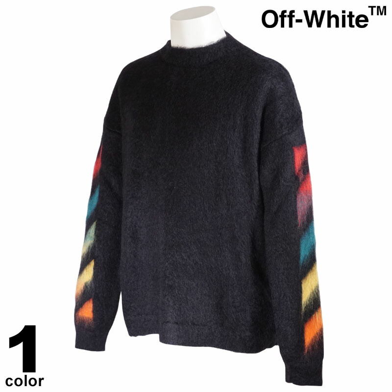 OffWhite™ ネイビー ロゴセーター OffWhite™ ネイビー ロゴセーター ドライタッチ/程よい透け感