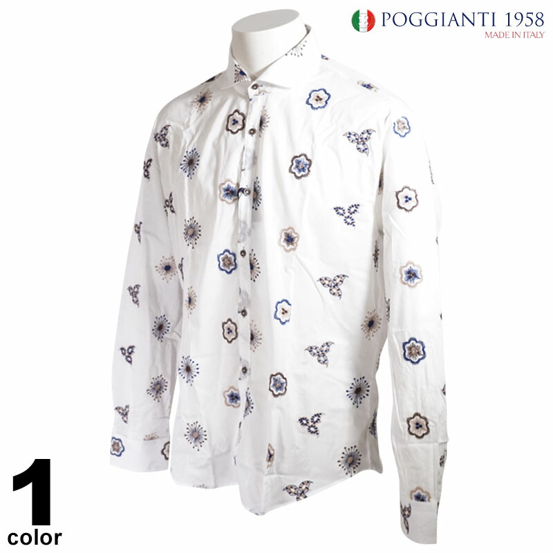 割引き販売 30%OFF POGGIANTI 1958 ポジャンティ 長袖 心地好いプルオーバー メンズ 春夏 刺しゅう イタリア製 はたご屋界面 ロゴタイプ 11-1067-61 カジュアルシャツ-メンズファッション-トップス