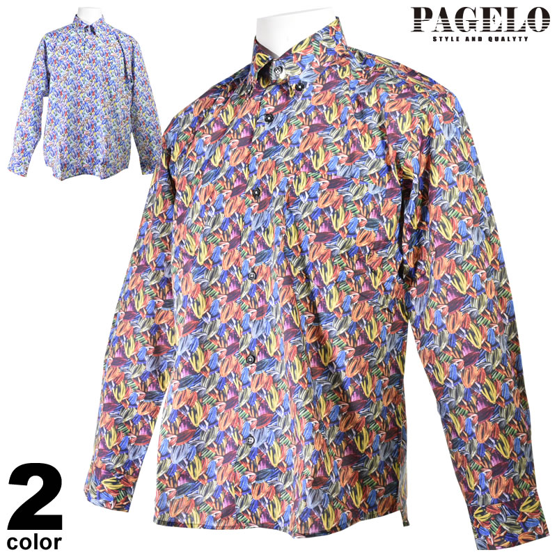 楽天市場】PAGELO パジェロ 長袖 カジュアルシャツ メンズ 春夏 ボタン