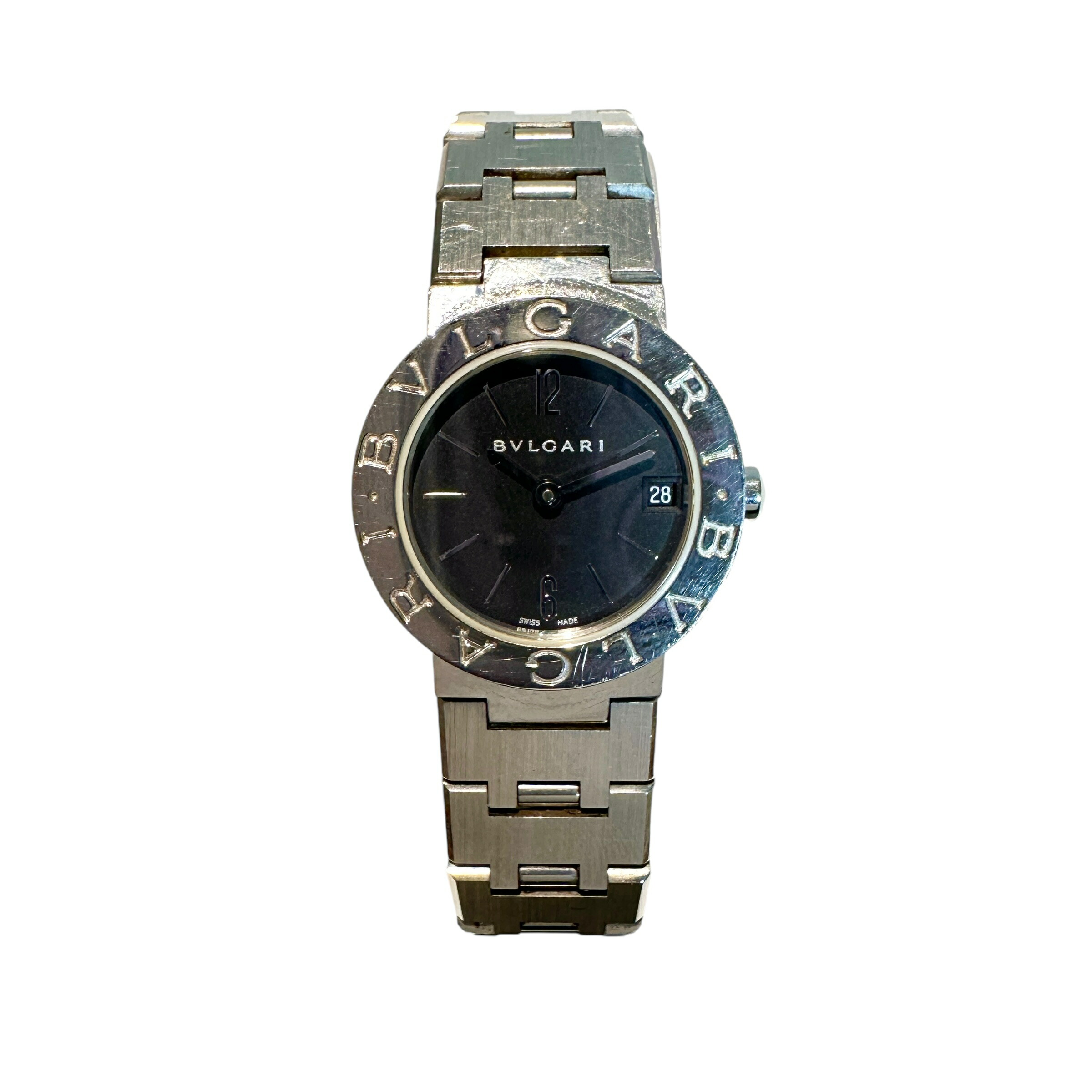 楽天市場】ブルガリブルガリ BB23SS 12pダイヤ 黒文字盤 ブレス良好