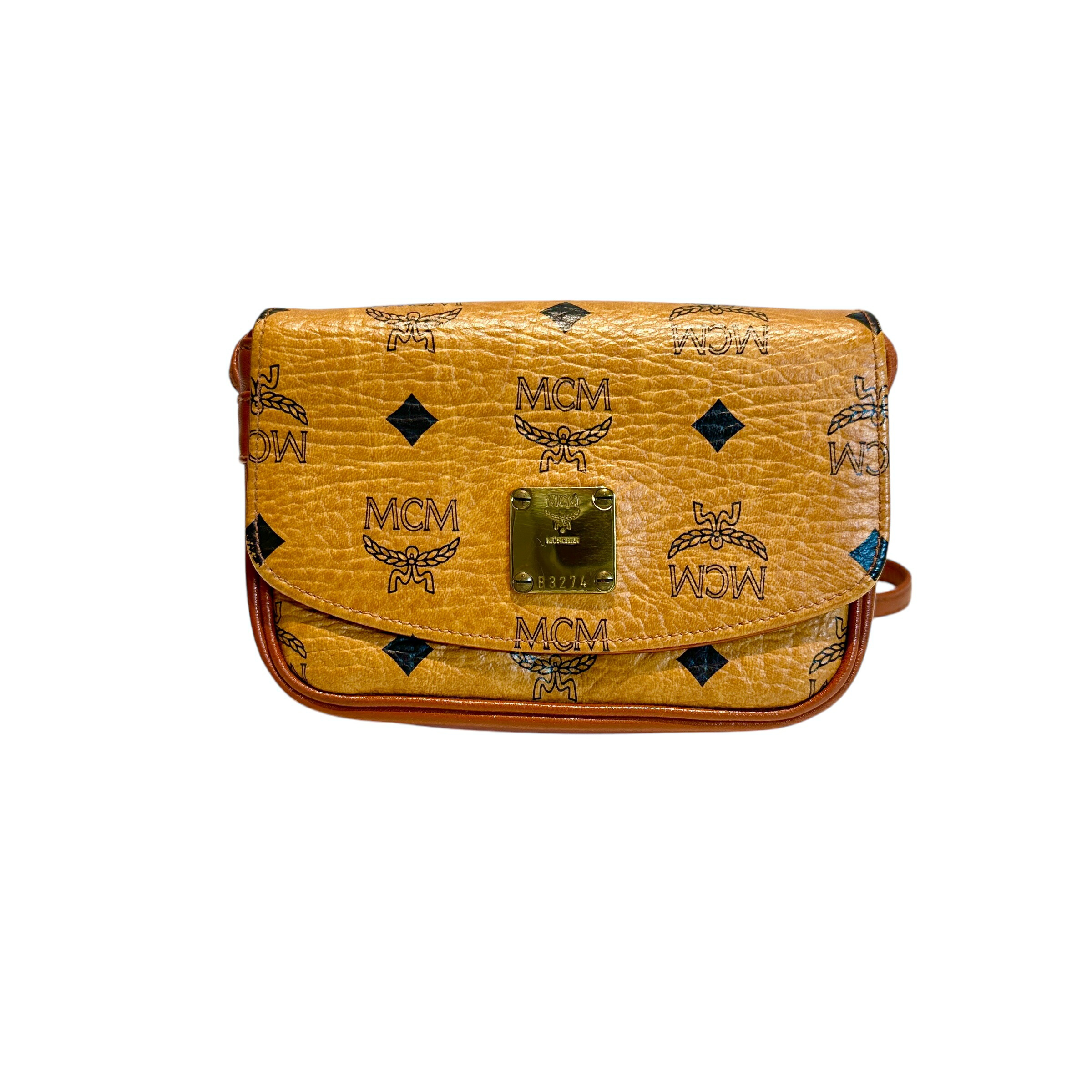 MCM MMRAAKC02-CO001 エムシーエム ショルダーバッグ Small Diamond Camera Bag in Visetos Cognac | MCM ®US