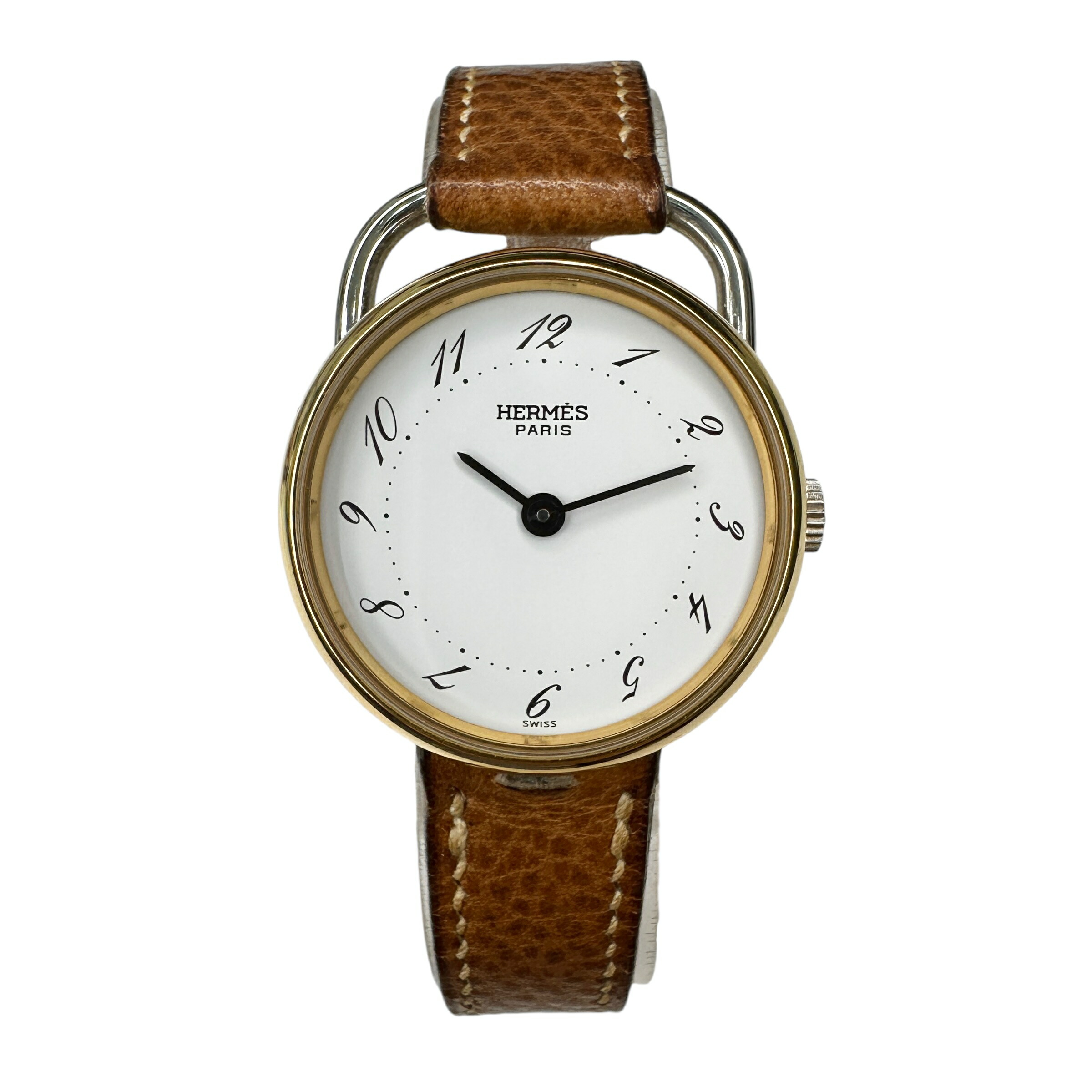 ★HERMESアルソーコンビホワイトレデイース 楽天市場】HERMES エルメス アルソー クリーム文字盤 SS GP