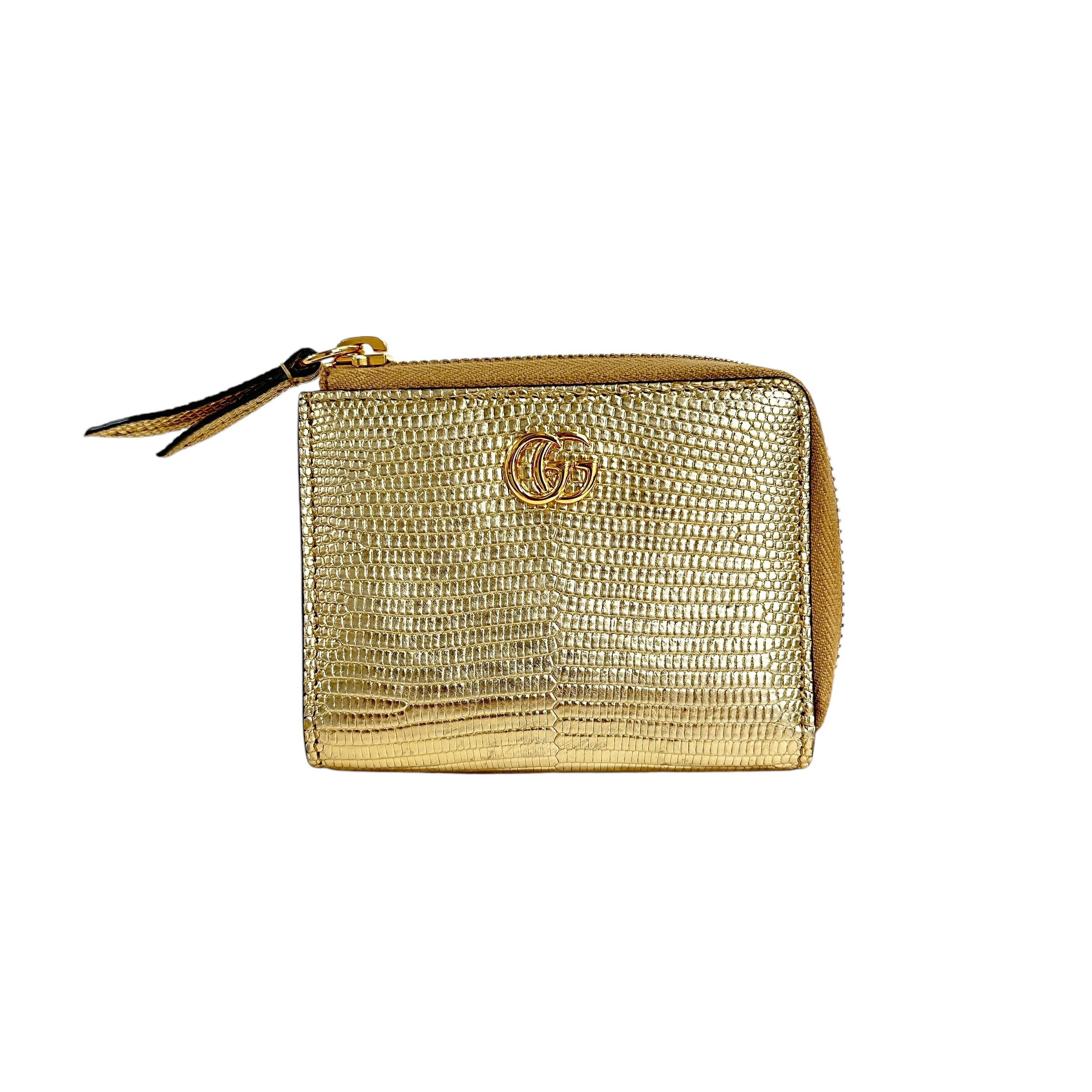 GUCCI グッチ GGマーモント コンパクトウォレット ゴールド 紙入れ 10684