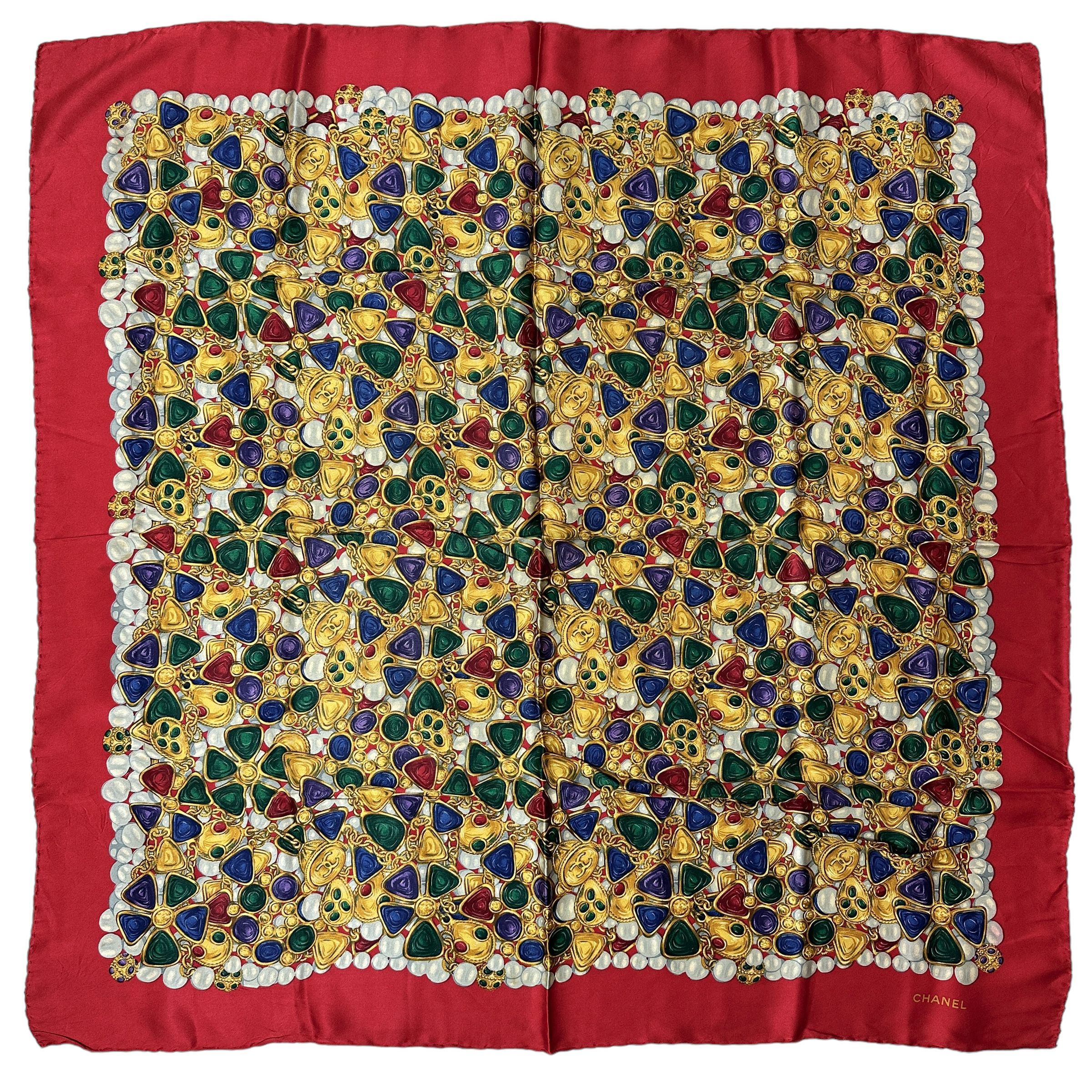 楽天市場】CHANEL シャネル スカーフ マドモアゼル シルエット レッド