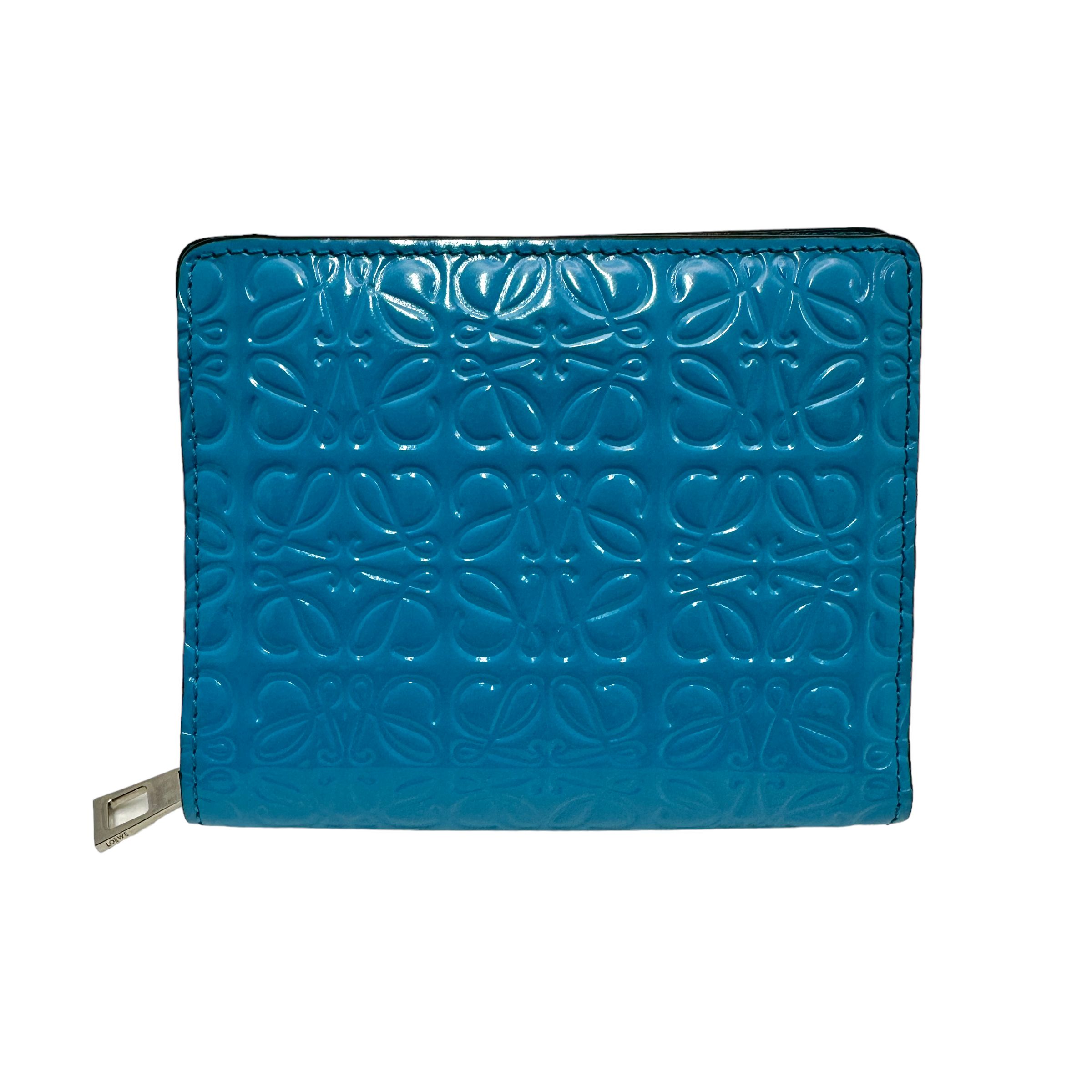 LOEWE ロエベ アナ瓦 ウォレット 青味 紙入れ 12122