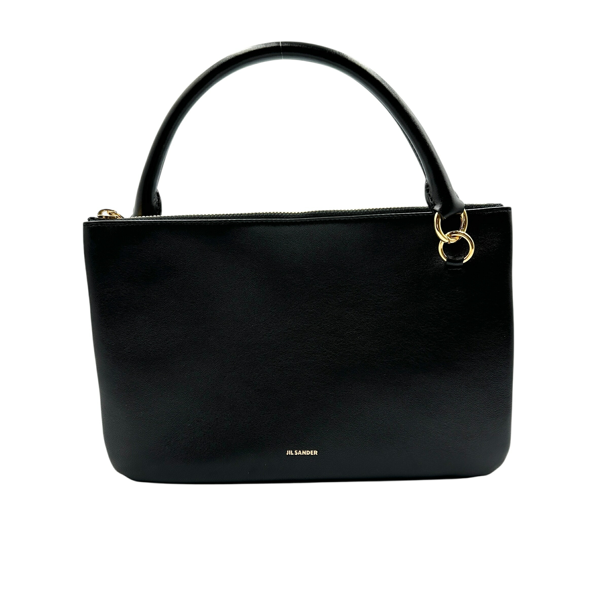 最終値下げ　JIL SANDER ジルサンダー ハンドバッグ がま口 ブラック JIL SANDER ジルサンダー ハンドバッグ がま口 ブラック レザー