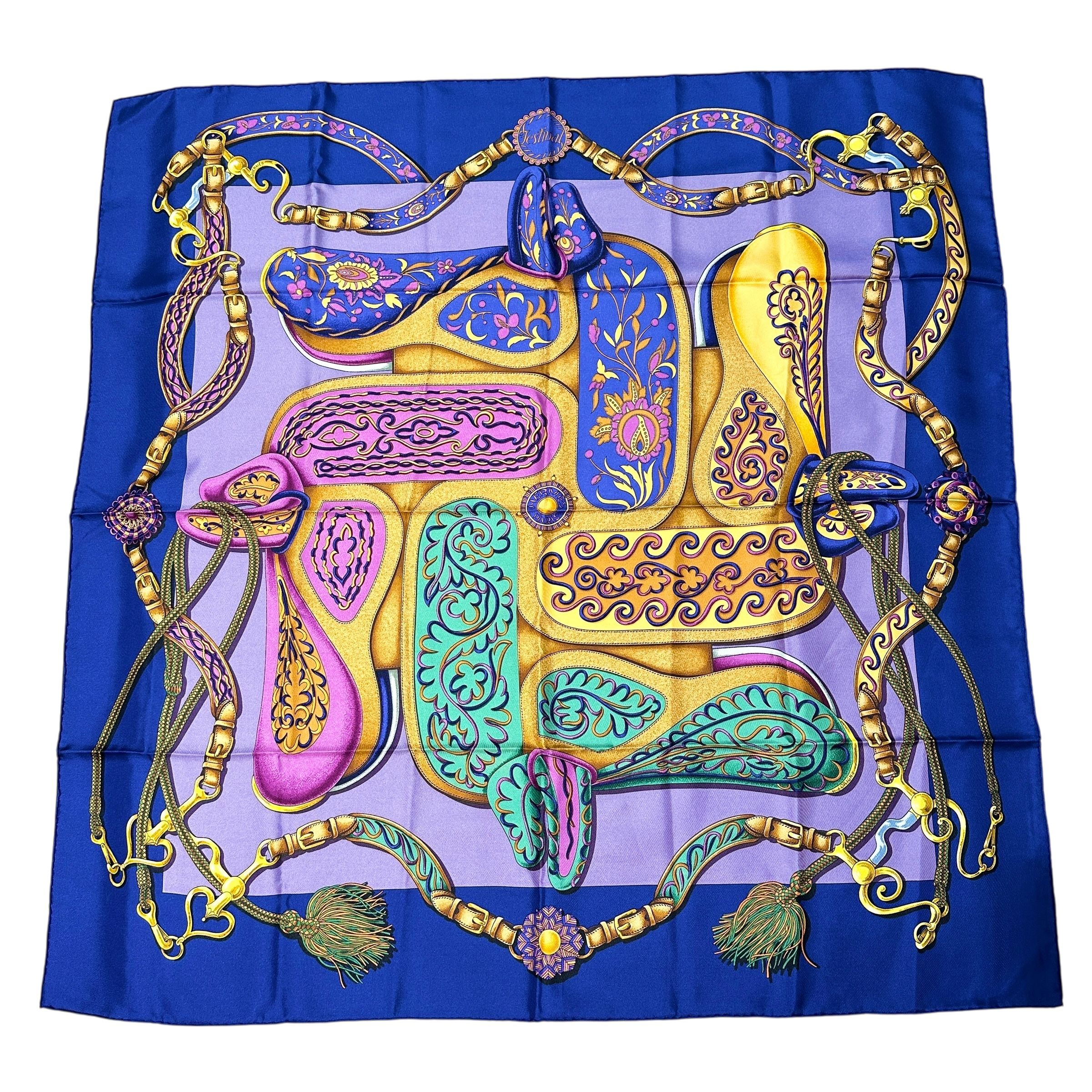 楽天市場】美品 HERMES エルメス カレ90 LE GEOGRAPHE 地理学者 ブルー