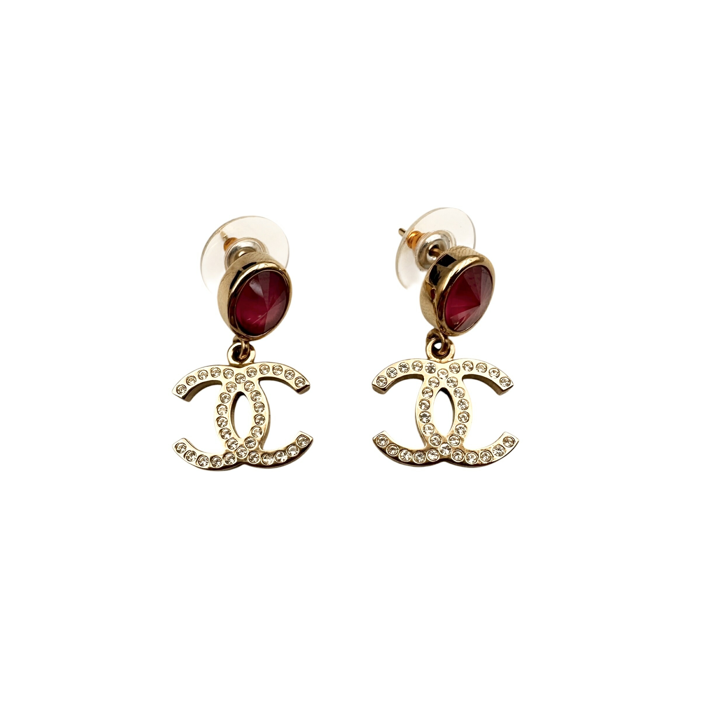 楽天市場】シャネル CHANEL ピアス CCマーク ダブルC メタル&ストラス