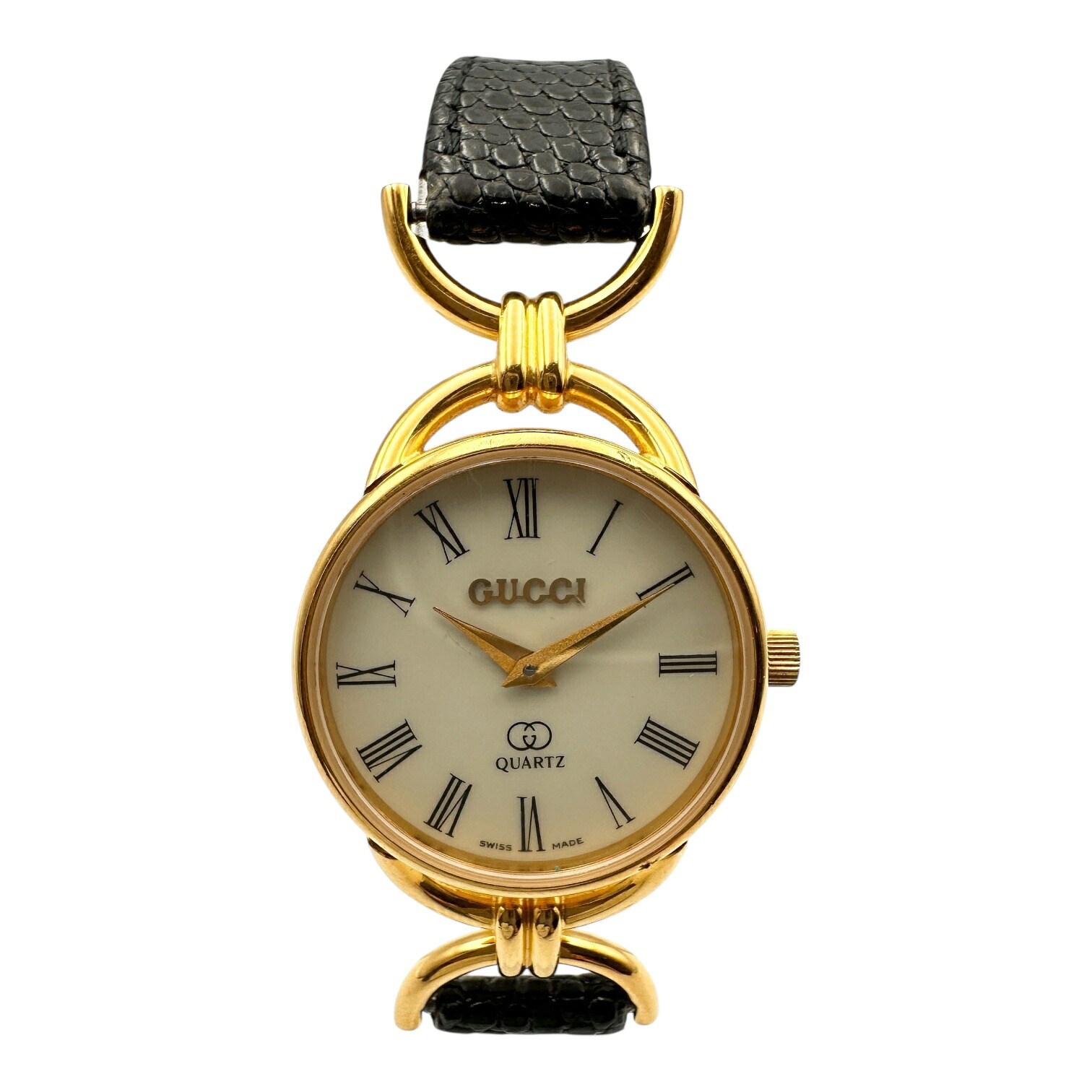 GUCCI グッチ 6000L レディースウォッチ GP(ゴールドメッキ)×レザー 24672|reanvintage
