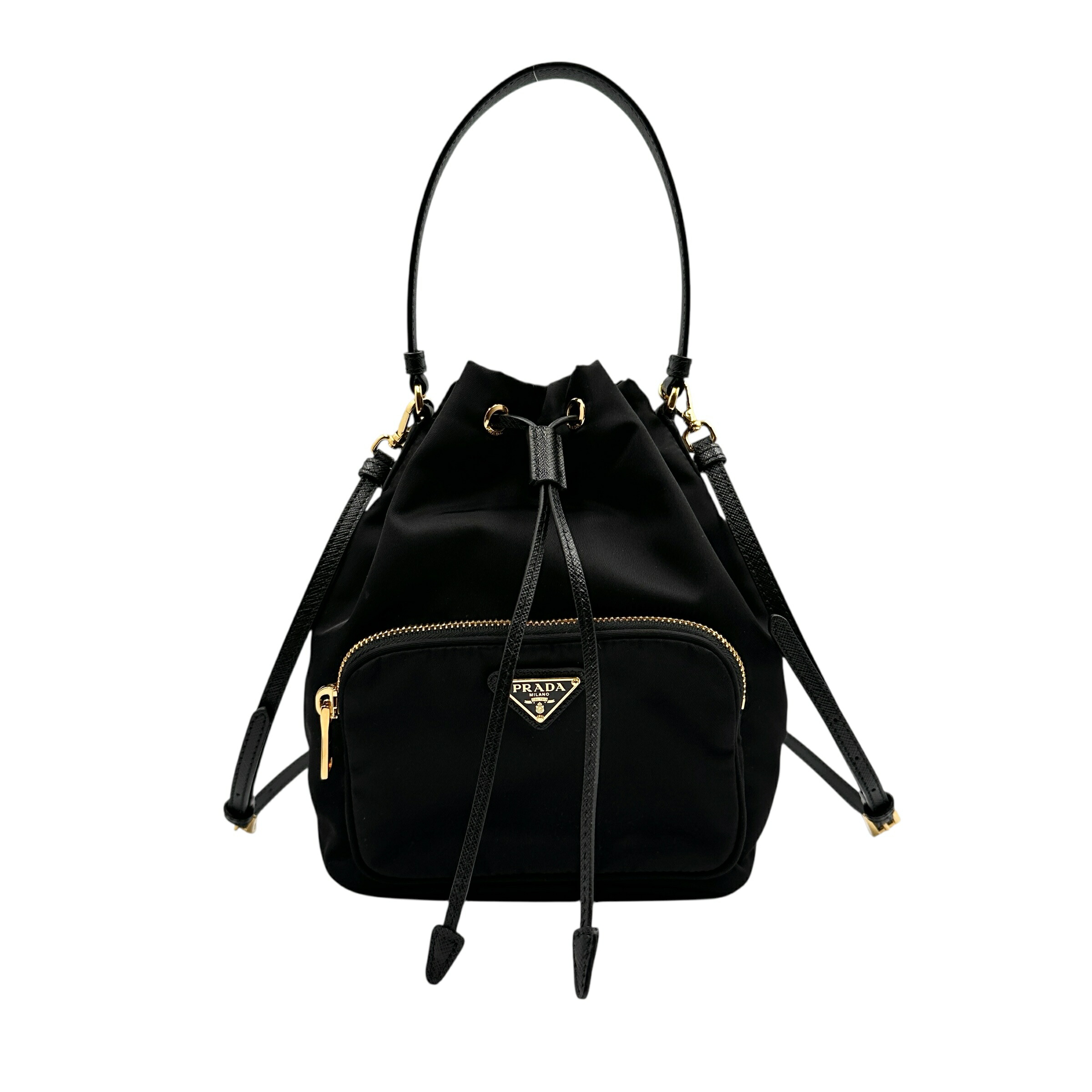 PRADA プラダ 1BH038 二重奏 合切袋 2WAY御徒面子 ナイロン 黒いこと 27227