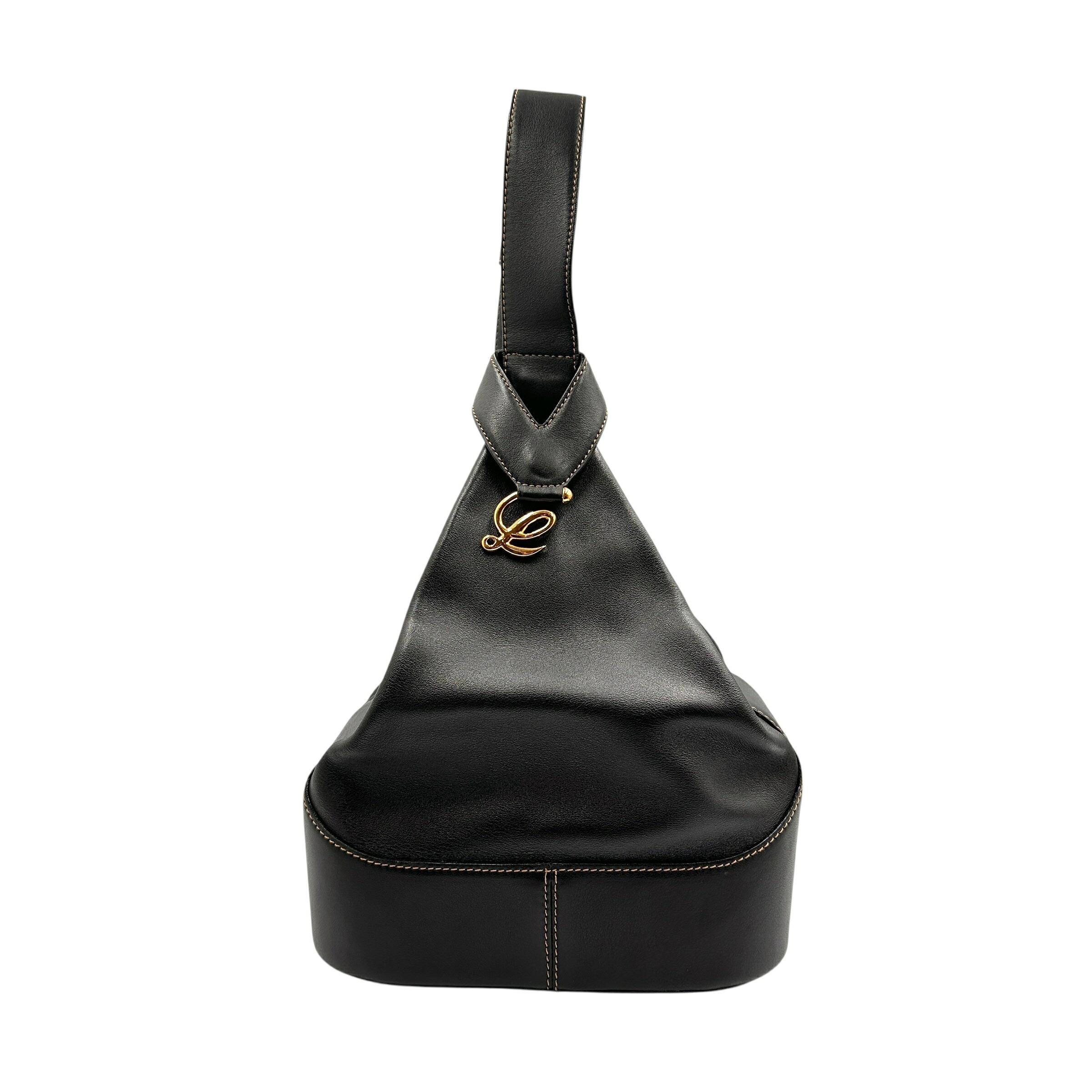 LOEWE ロエベ ショルダーバッグ 黒いこと なめし革 27375