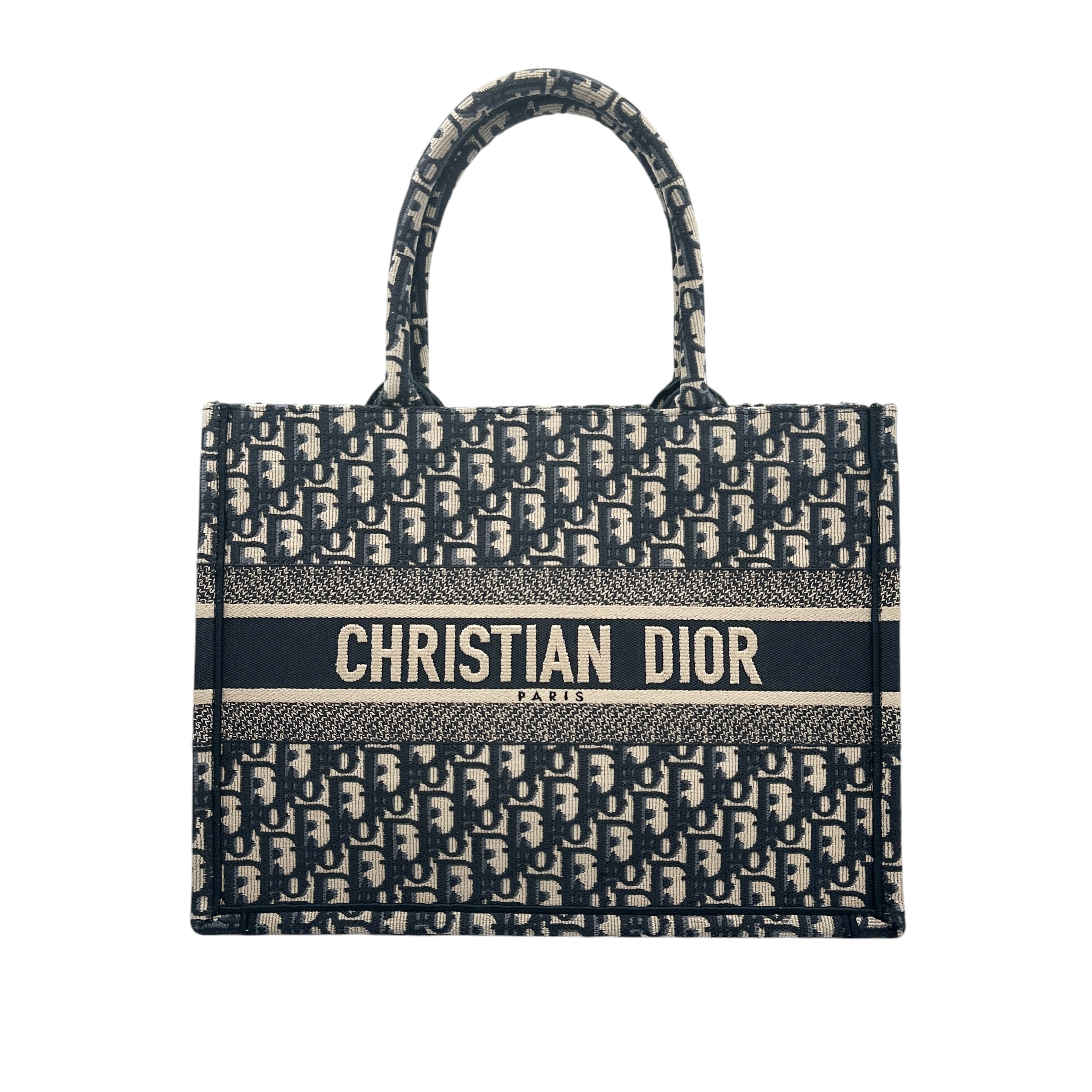 Christian Dior ディオール M1296ZRIW トロッター ブックトートバッグ ミディアム ネイビー キャンバス 28383