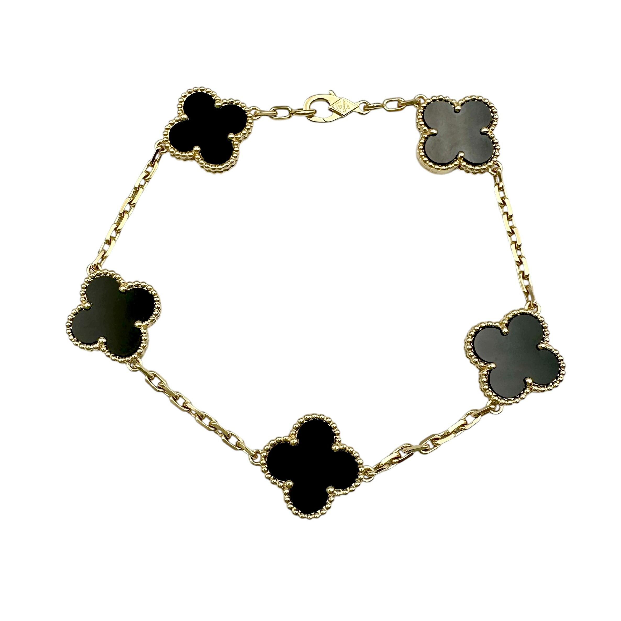 VanCleef \u0026 Arpels ヴァンクリーフ\u0026アーペル ヴィンテージアルハンブラ 腕輪 オニキス 29698