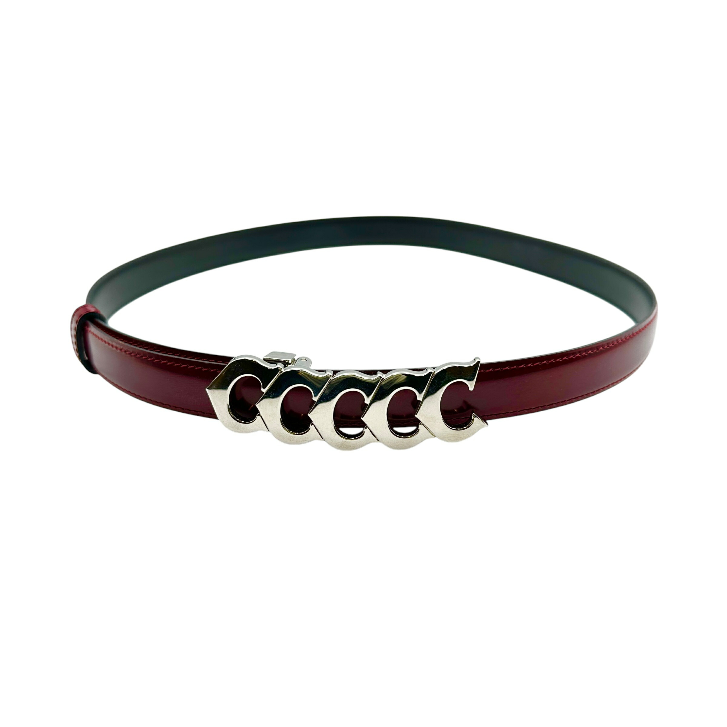 最終お値下げ　美品　カルティエベルト　ユニセックス　ゴールド&シルバー金具 Cartier カルティエ トリニティ ベルト コンビ シルバー